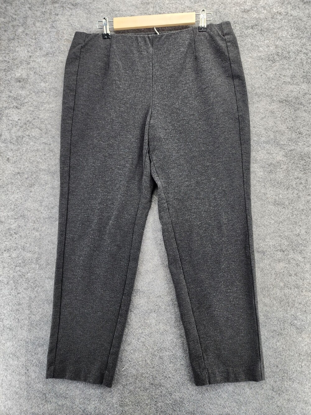 J Jill Ponte Pants Womens Large Slim Leg Gray Pull On 35x28"